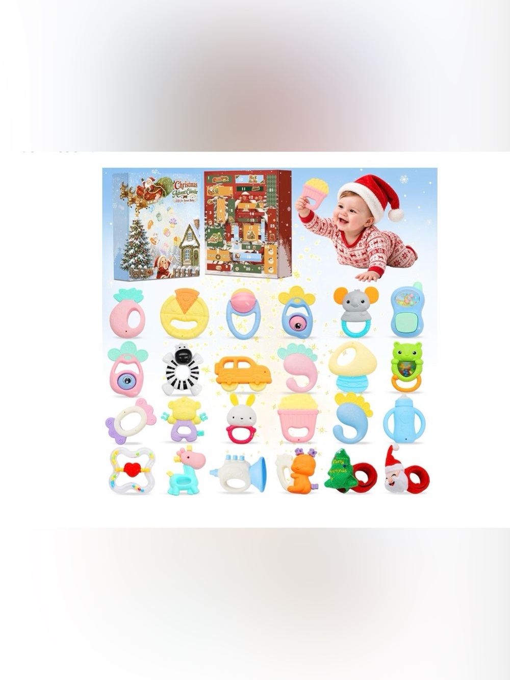 24pc Baby Teether and Rattle Advent Calendar - Assorted NEW